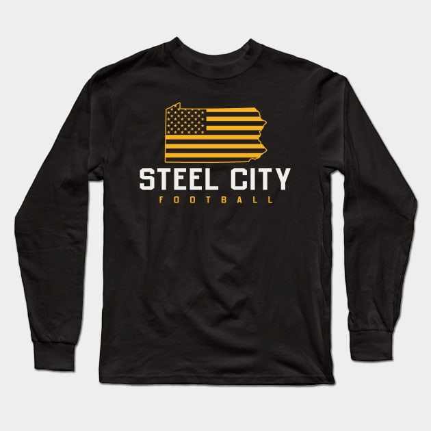 Steel City Football Long Sleeve T-Shirt by stayfrostybro